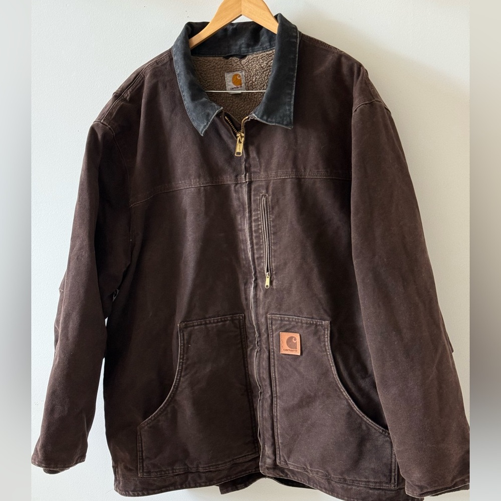 **SOLD** Carhartt Jacket Vintage 90's Brown Logo Patch